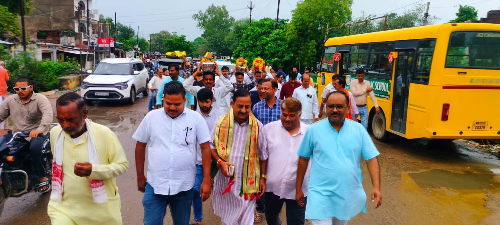 Grand Welcome for Social Harmony Yatra in Bhind, Carrying a Message of Unity