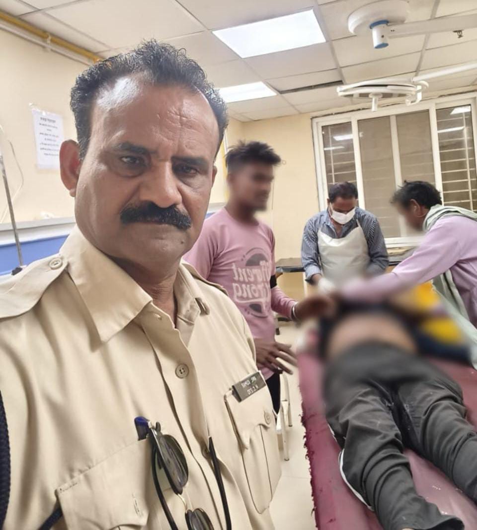 Truck-Motorcycle Collision in Myana; Dial-112's Swift Action Saves Injured Man's Life