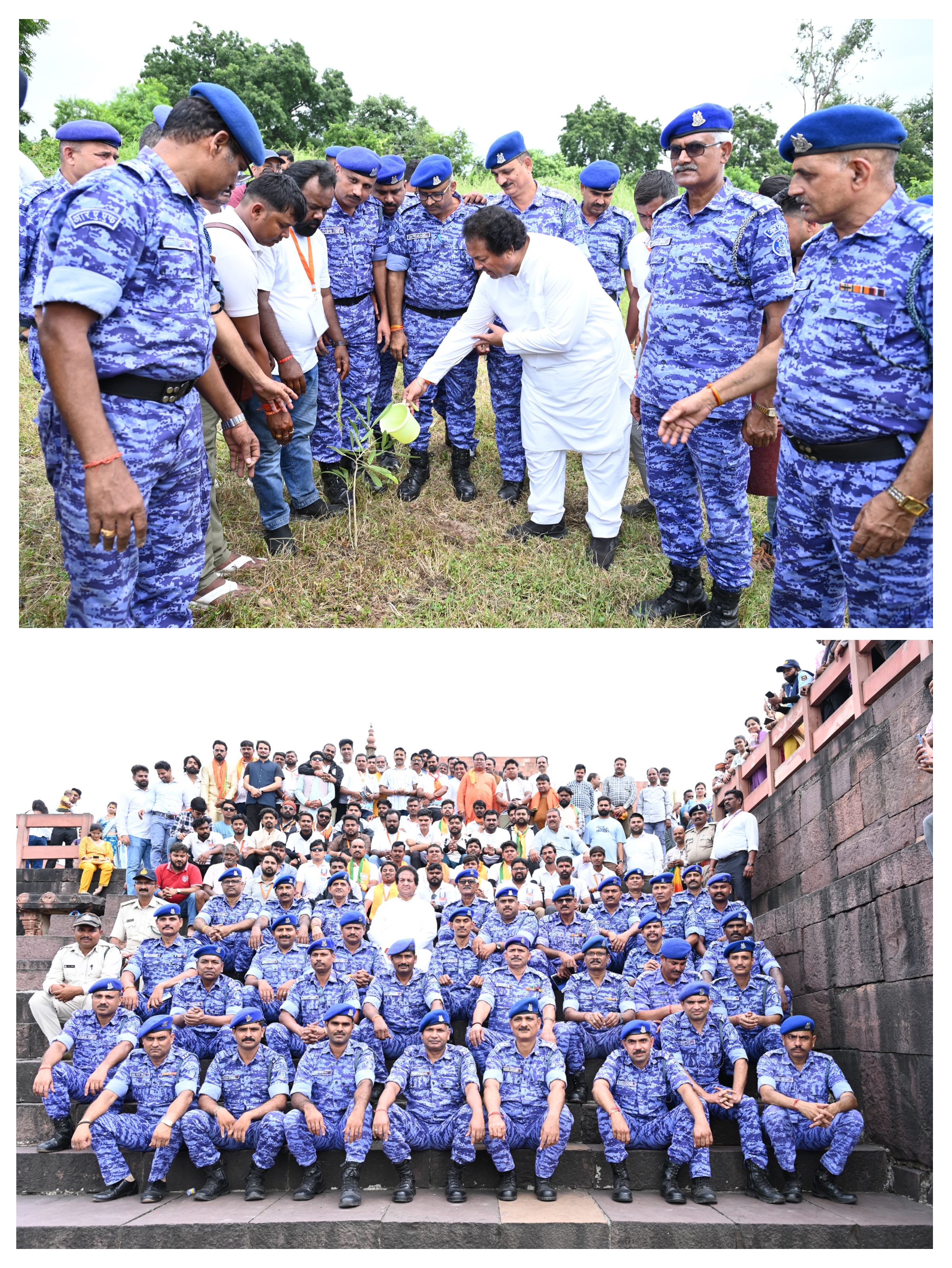 107 RAF Conducts Tree Plantation Drive at Bhojpur Temple Complex