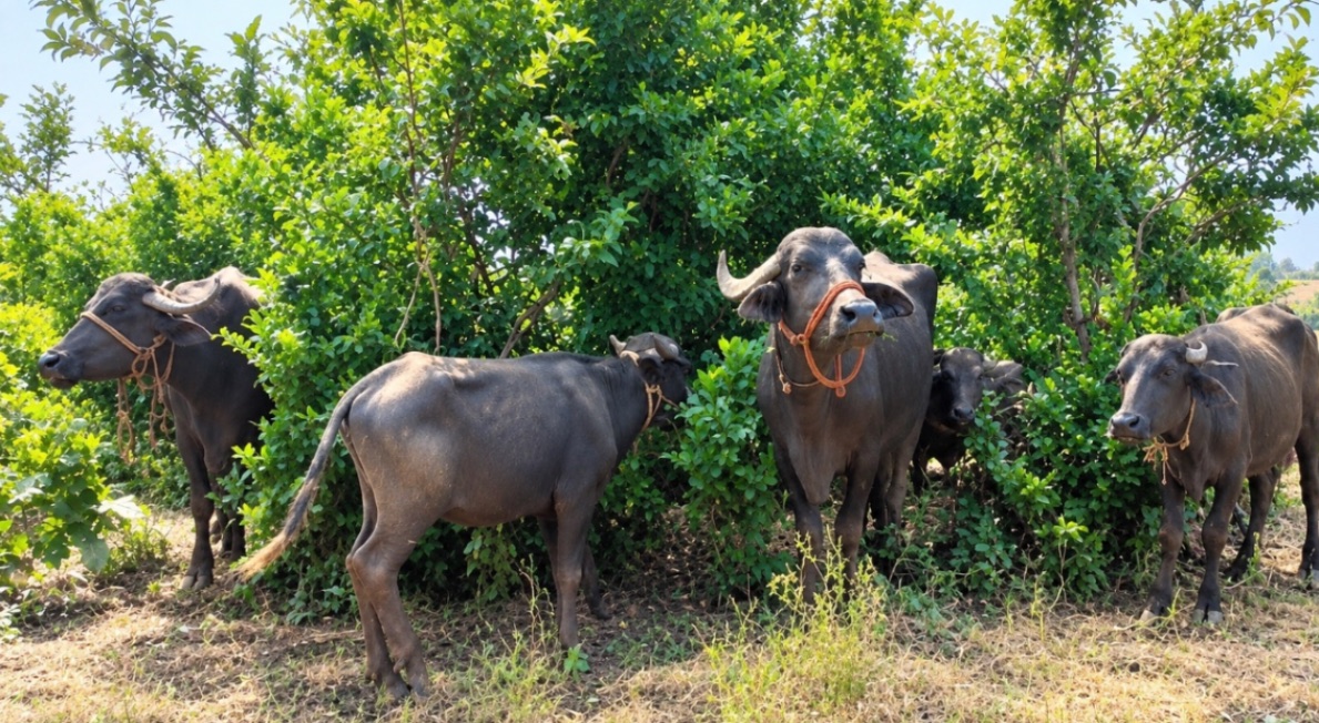 Six Unclaimed Buffaloes Found in Guna's Khawda Forest, Raising Suspicions of Cattle Theft